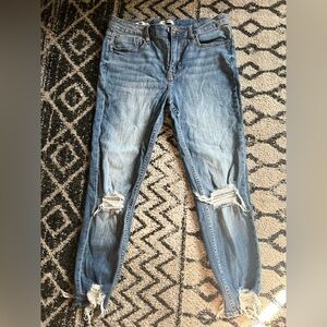 Vigoss Blue Skinny Jeans with Distressed Knees